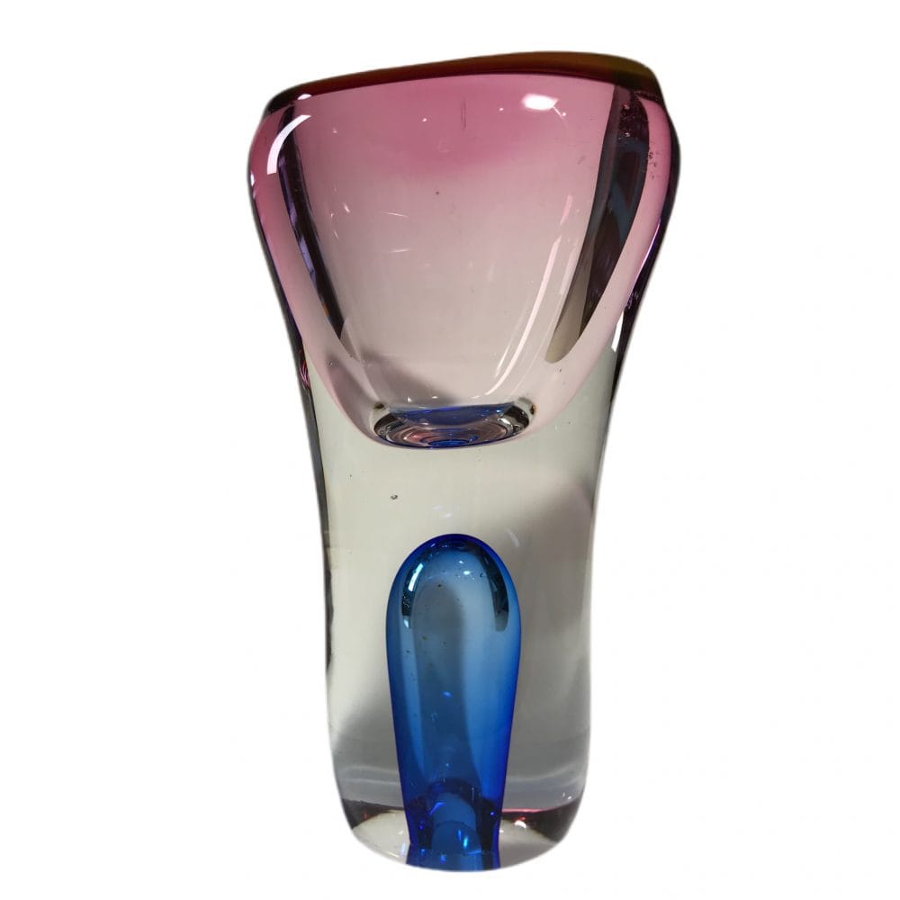 vaso vetro design modernariato Boemia Cecoslovacchia