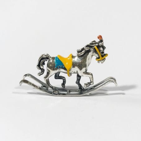 Italian miniature in 925 silver rocking horse