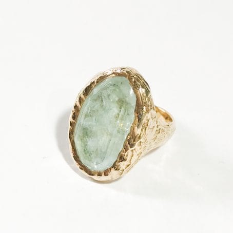 vintage silver ring with aquamarine details