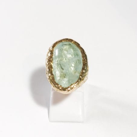 vintage silver ring with aquamarine