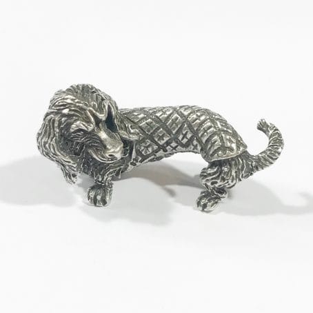 vintage solid silver italian dachshund dog figurine hallmarked