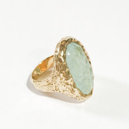 vintage gilded silver ring with aquamarine 