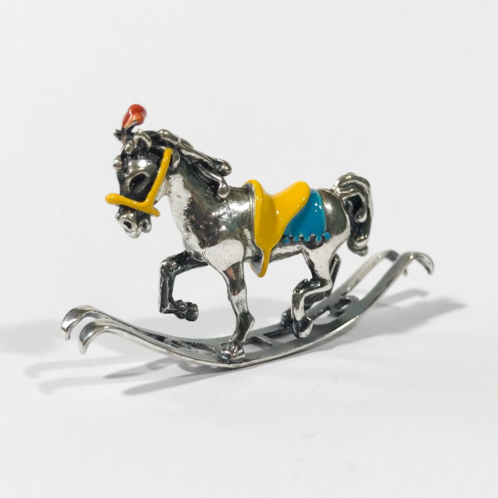 Italian miniature in 925 silver rocking horse