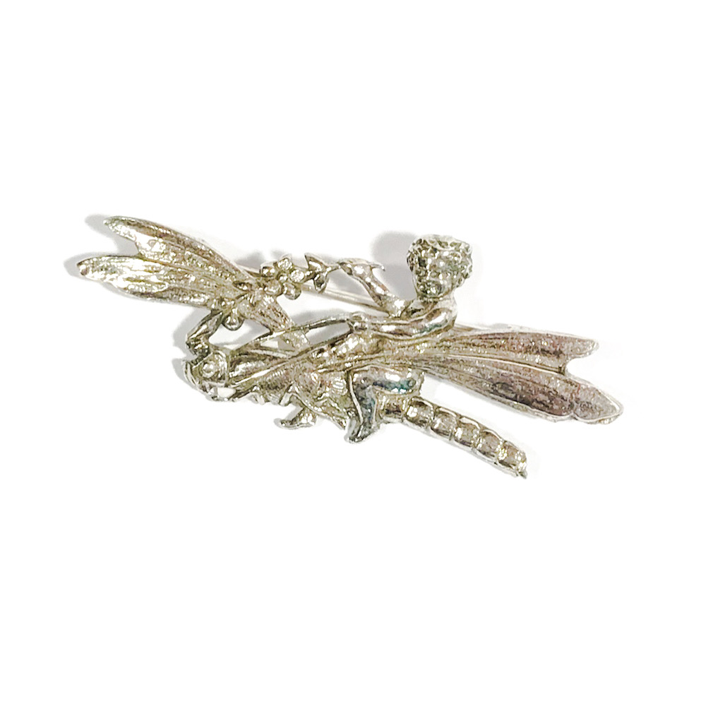 Shiné silver brooch dragonfly motif