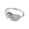 silver tennis motif bracelet designed by Antonio Fallaci