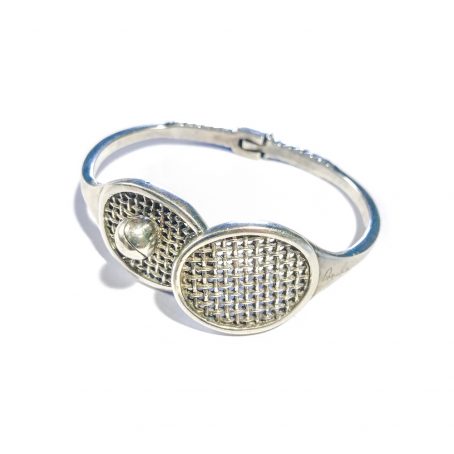 silver tennis motif bracelet designed by Antonio Fallaci