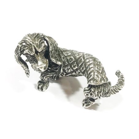 vintage italian silver miniature dachshund dog