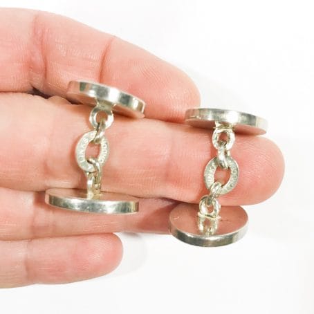 vintage solid silver cufflinks 925 Links of London detail