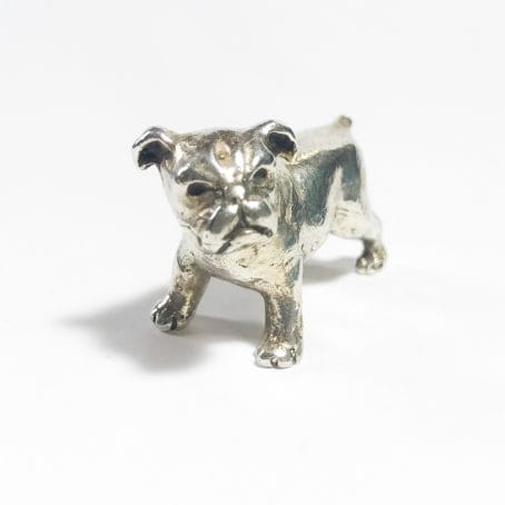 miniatura vintage in argento italiana cane bulldog