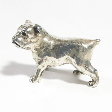miniatura vintage in argento italiana cane bulldog