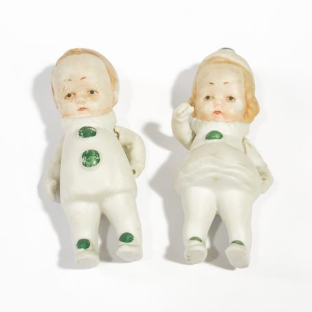 piccole bambole antiche in porcellana biscuit Germany dettagli