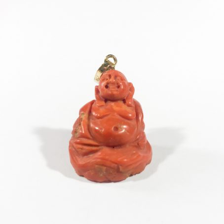 antique coral Buddha pendant