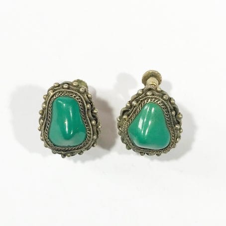 antique Chinese earrings with turquoises