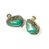 antique chinese silver earrings with turquoise