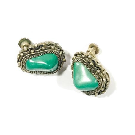 antique Chinese earrings with turquoises