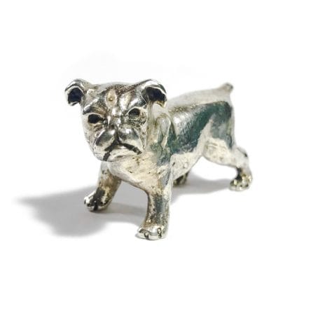 Italian solid silver  bulldog miniature,figurine hallmarked  