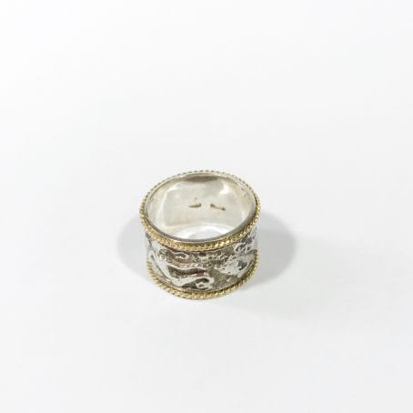 bas-relief band ring in silver