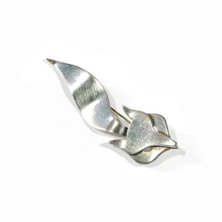 mexican solid silver fox shape brooch