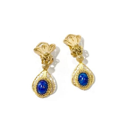 cleap earrings in silver filigree with lapis lazuli