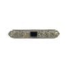 silver art deco brooch with onyx and marcasite