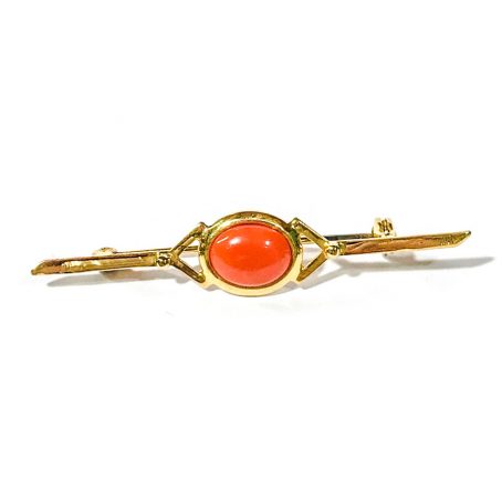 baguette brooch years 50 with coral