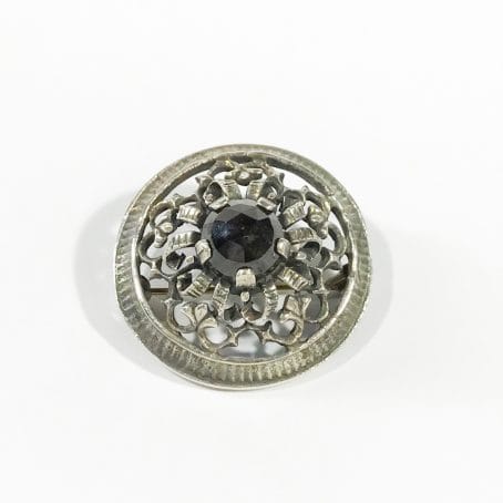 antique Austrian brooch in silver with garnet