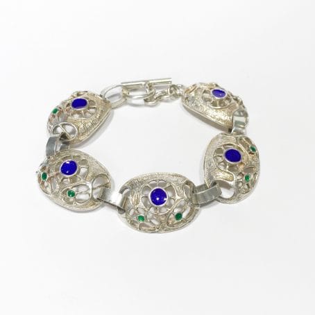 bracciale aretino anni 70 in argento e smalti