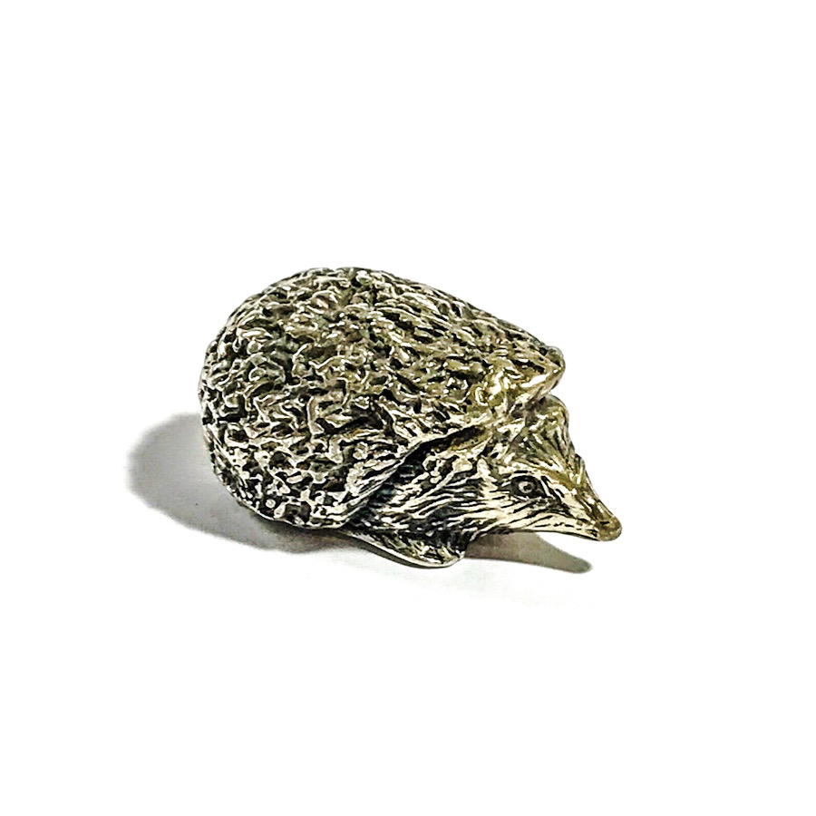 Italian vintage miniature hedgehog in silver signed Angini