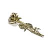 silver rose branch brooch from the 70s made in Italy