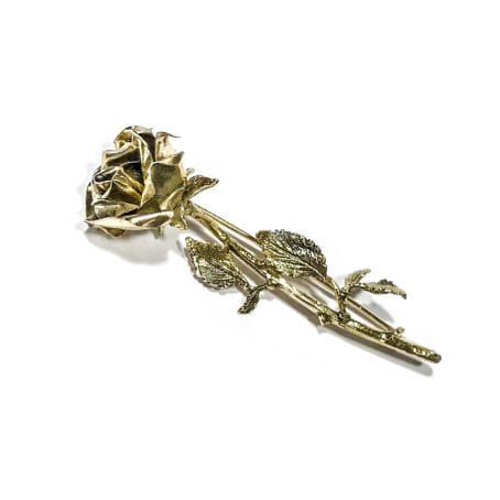 solid silver rose shape brooch