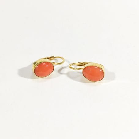 vintage natural coral leverback earrings 