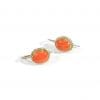 red coral and vintage silver earrings