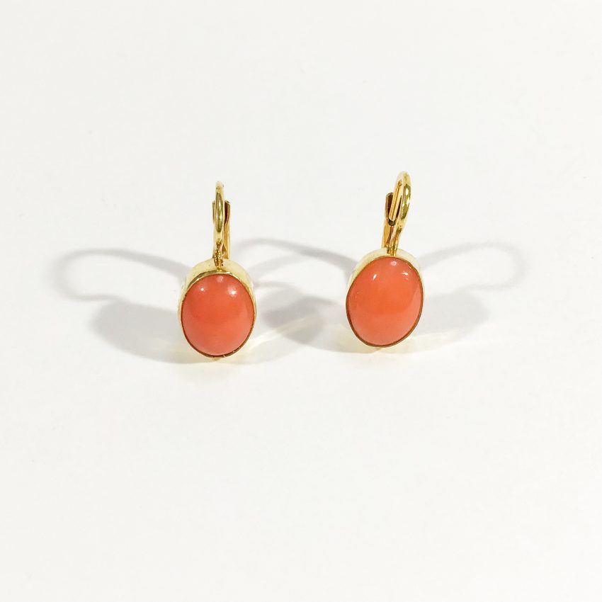 coral silver earrings