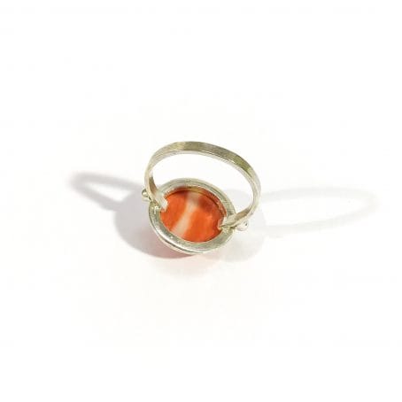 Italian retro coral cameo ring