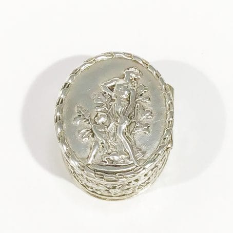 antique solid silver pillbox