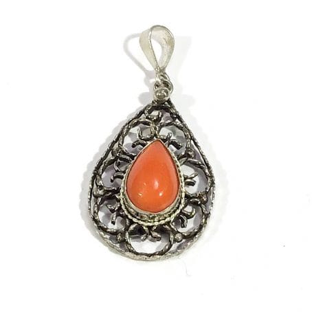 red coral pendant