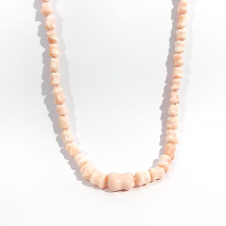 natural pink coral vintage necklace