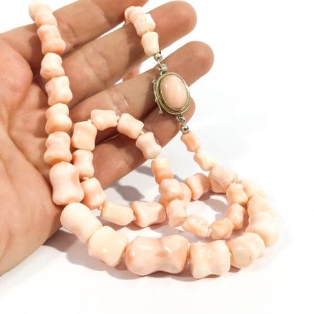 vintage pink coral necklace