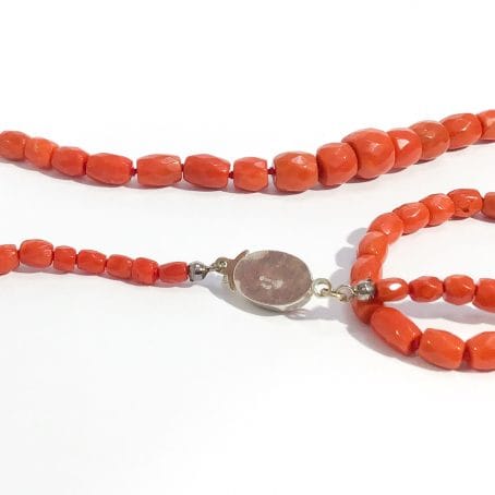faceted red coral necklace