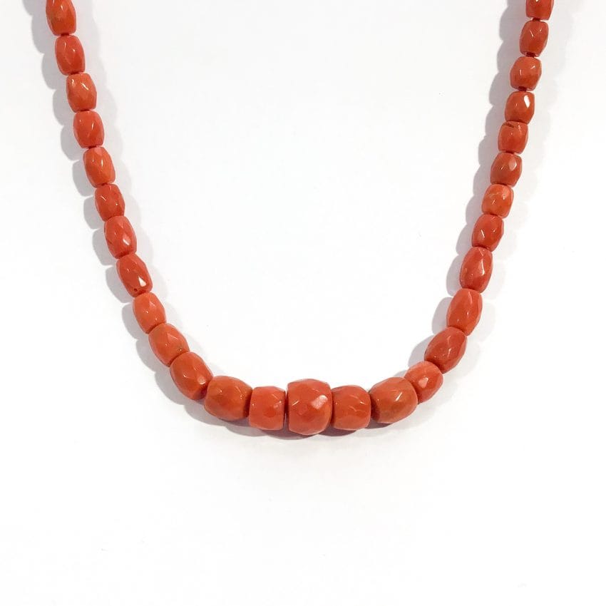 italianio natural red coral necklace