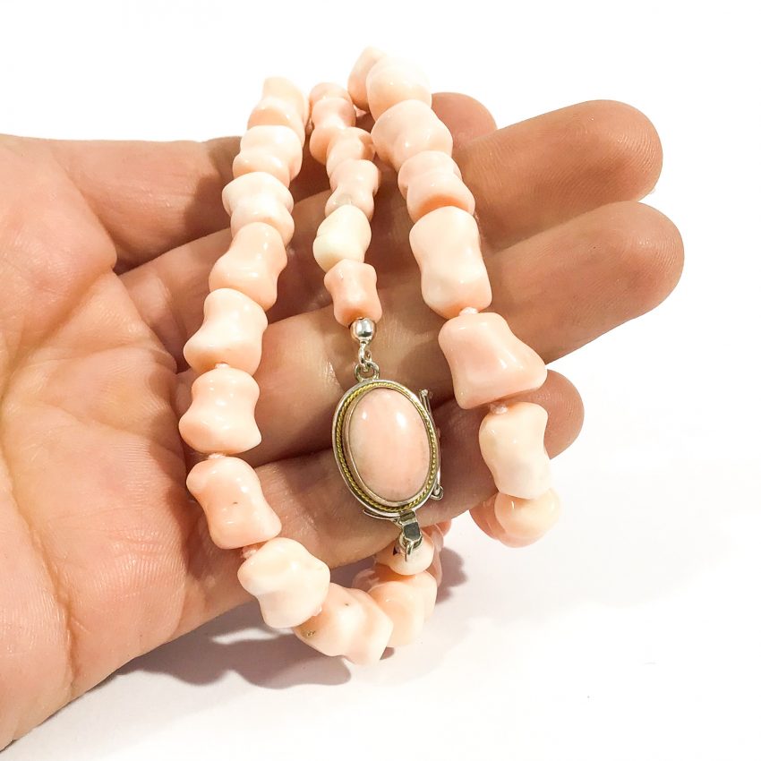 natural pink coral necklace