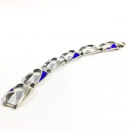 solid silver bracelet and vintage Ottaviani enamel