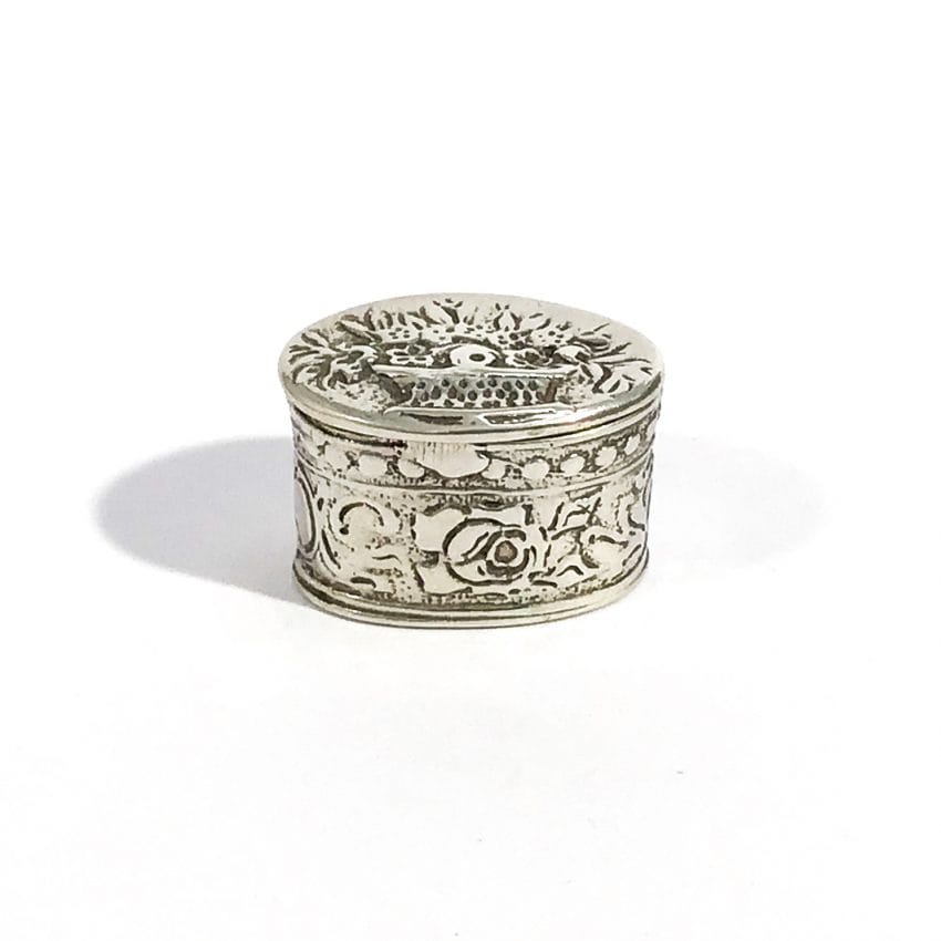 small italian solid silver pill box