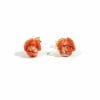 stud earrings with natural coral roses