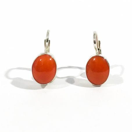 natural italian coral leverback earrings