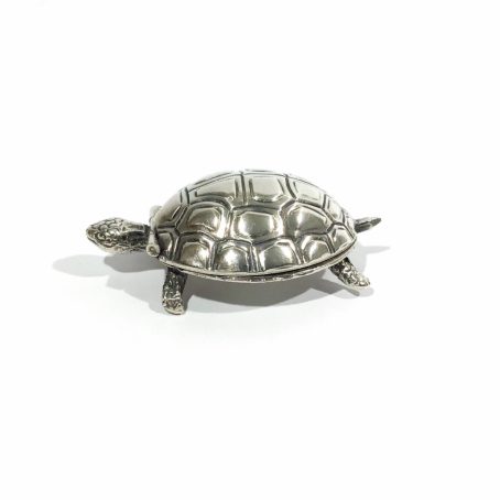 porta pastiglie argento a forma di tartaruga