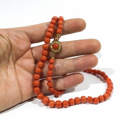 vintage red coral necklace