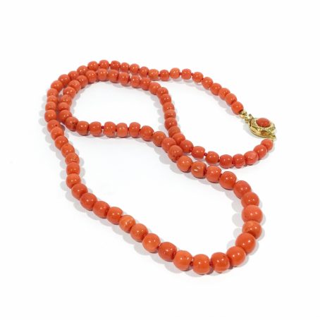 italian vintage natural red coral necklace