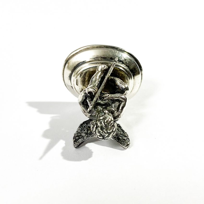 antique solid silver angel shape miniature italian hallmark figurine