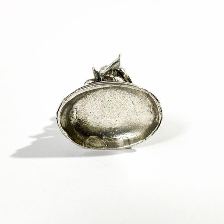 base miniatura italiana in argento a forma di angelo